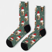 Funny Custom 3 Hund sieht Weihnachten Weihnachtsma Socken (Linkes Detail)