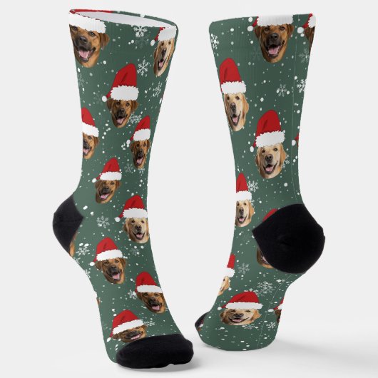 Funny Custom 3 Hund sieht Weihnachten Weihnachtsma Socken (Gewinkelt)
