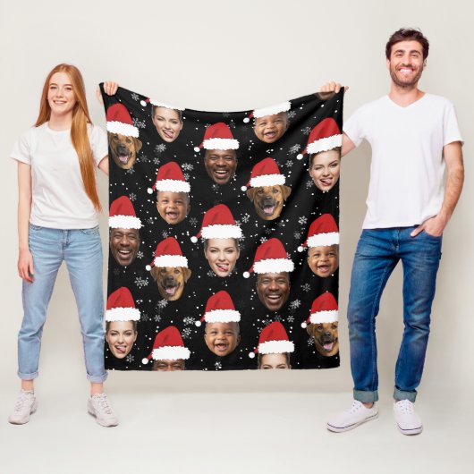 Funny Custom 4 Faces Foto Weihnachten Weihnachtsma Fleecedecke (Beispiel)