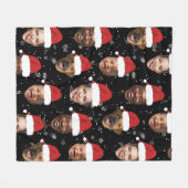 Funny Custom 4 Faces Foto Weihnachten Weihnachtsma Fleecedecke (Vorderseite (Horizontal))