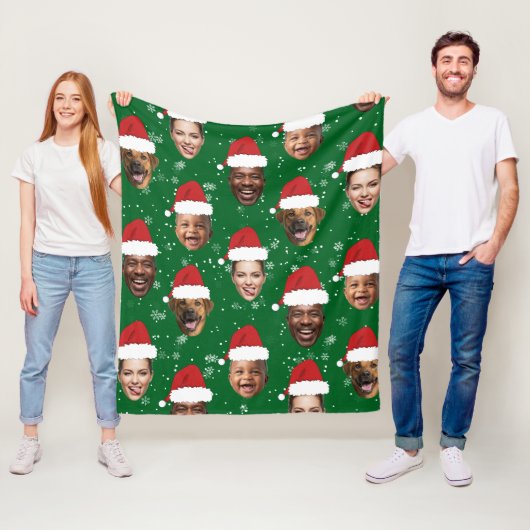 Funny Custom 4 Faces Foto Weihnachten Weihnachtsma Fleecedecke (Beispiel)