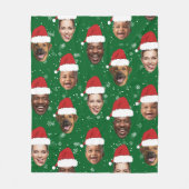 Funny Custom 4 Faces Foto Weihnachten Weihnachtsma Fleecedecke (Vorderseite)