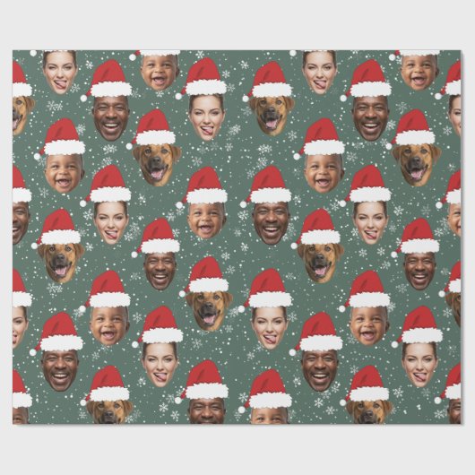 Funny Custom 4 gegenüber Weihnachts-Weihnachtsmann Geschenkpapier (Flach)