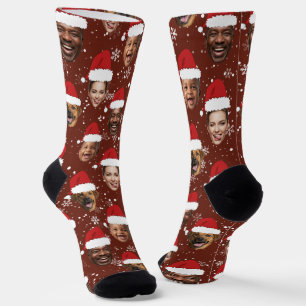 Funny Custom 4 gegenüber Weihnachts-Weihnachtsmann Socken