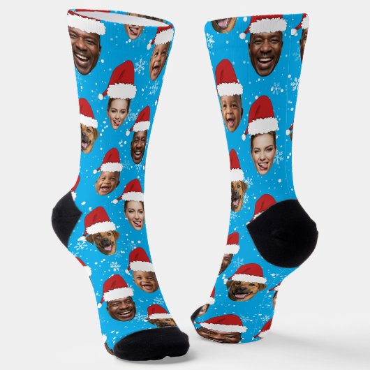 Funny Custom 4 gegenüber Weihnachtssocken Weihnach Socken (Gewinkelt)