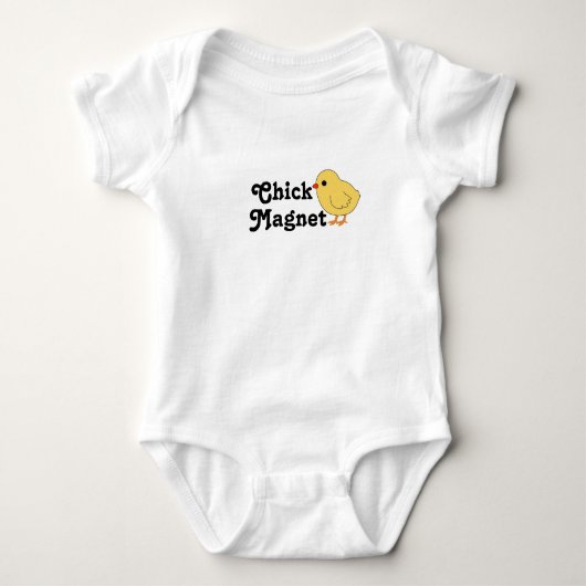 Funny Custom Baby Chick Magnet Baby Strampler (Vorderseite)