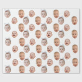Funny Custom Baby Face Foto Face 3 Fotos Geschenkpapier (Flach)