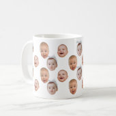 Funny Custom Baby Face Foto Face 3 Fotos Kaffeetasse (Vorderseite Links)