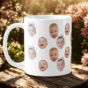 Funny Custom Baby Face Foto Face 3 Fotos Kaffeetasse
