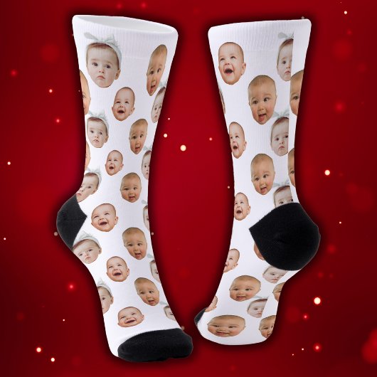 Funny Custom Baby Face Foto Face 3 Fotos Socken