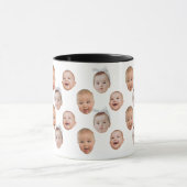 Funny Custom Baby Face Foto Face 3 Fotos Tasse (Zentrum)