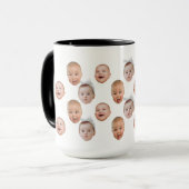 Funny Custom Baby Face Foto Face 3 Fotos Tasse (Vorderseite Links)