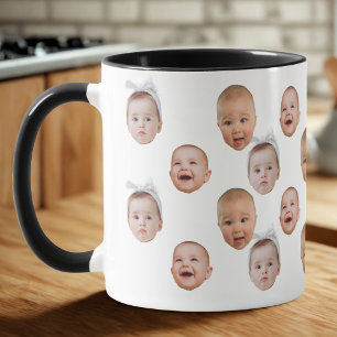 Funny Custom Baby Face Foto Face 3 Fotos Tasse