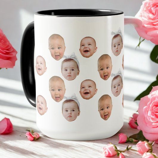 Funny Custom Baby Face Foto Face 3 Fotos Tasse