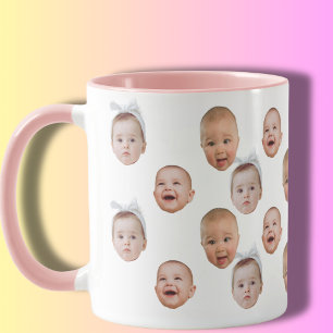 Funny Custom Baby Face Foto Face 3 Fotos Tasse