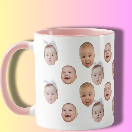 Funny Custom Baby Face Foto Face 3 Fotos Tasse