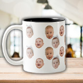 Funny Custom Baby Face Foto Face 3 Fotos Zweifarbige Tasse