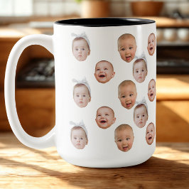 Funny Custom Baby Face Foto Face 3 Fotos Zweifarbige Tasse