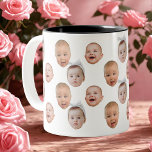 Funny Custom Baby Face Foto Face 3 Fotos Zweifarbige Tasse<br><div class="desc">Funny Custom Baby Face Foto Face 3 Fotos, Ersetzen Sie das Gesicht mit Ihrem Lieblings-Foto (stellen Sie sicher, so viel ins Gesicht wie möglich zu schneiden und verwenden Sie eine App, um den Hintergrund zu entfernen) und personalisieren Sie diesen lustigen Schlamm mit Ihrem Kind, Ehemann, Haustier oder Freund darauf! Auch...</div>