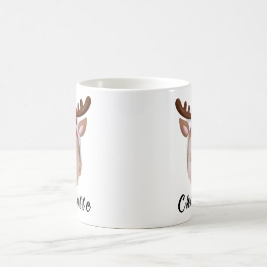Funny Custom Baby Face Foto Weihnachtsmann Rentier Kaffeetasse (Mittel)