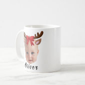 Funny Custom Baby Face Foto Weihnachtsmann Rentier Kaffeetasse (Vorderseite Links)