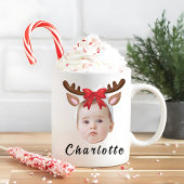Funny Custom Baby Face Foto Weihnachtsmann Rentier Kaffeetasse