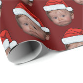 Funny Custom Baby Face Foto Weihnachtsmannmütze We Geschenkpapier (Rolleneckpunkt)