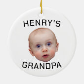 Funny Custom Baby Face Keramik Ornament (Hinten)