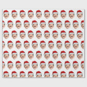 Funny Custom Baby Face Photo Santa Hat Christmas Geschenkpapier (Flach)