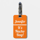 Funny Custom Bag Achtung Spaß Orange Gepäckanhänger (Rückseite vertikal)