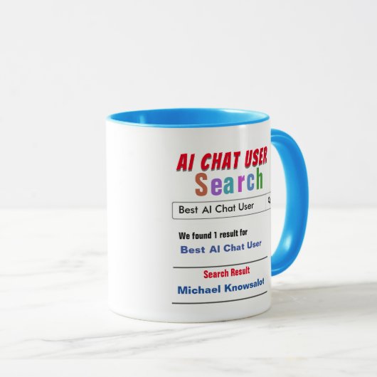 Funny Custom Best AI Chat User Gift Tasse (VorderseiteRechts)