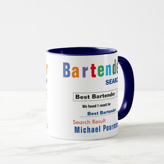 Funny Custom Best Barkeeper Tasse (VorderseiteRechts)