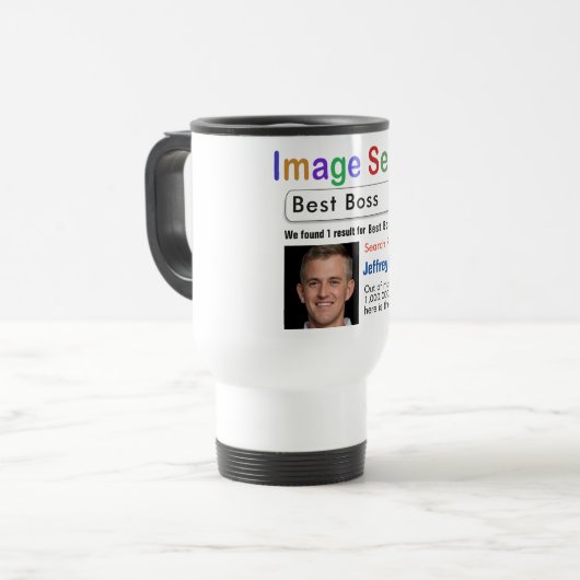 Funny Custom Best Boss Search Geschenkidee Tasse (Vorderseite Links)