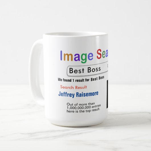 Funny Custom Best Boss Search Geschenkidee Tasse (Vorderseite Links)