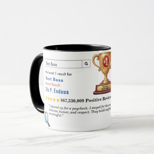 Funny Custom Best Boss Tasse (Vorderseite Links)