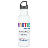 Funny Custom Best Brother Geschenk Edelstahlflasche (Vorderseite)
