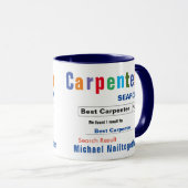 Funny Custom Best Carpenter Tasse (VorderseiteRechts)