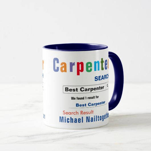 Funny Custom Best Carpenter Tasse (VorderseiteRechts)