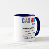 Funny Custom Best Cashier Tasse (VorderseiteRechts)
