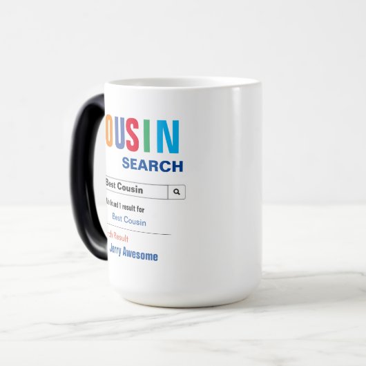 Funny Custom Best Cousin Geschenk Verwandlungstasse (Vorderseite Links)