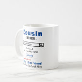 Funny Custom Best Cousin Tasse (Vorderseite Links)