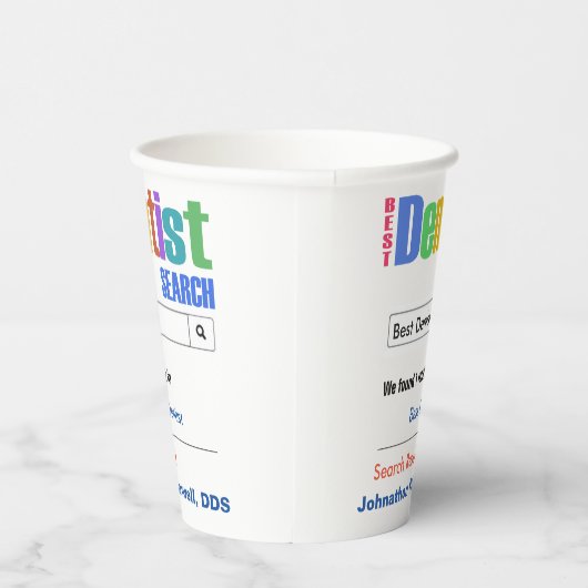 Funny Custom Best Dentist Pappbecher (Rechts)