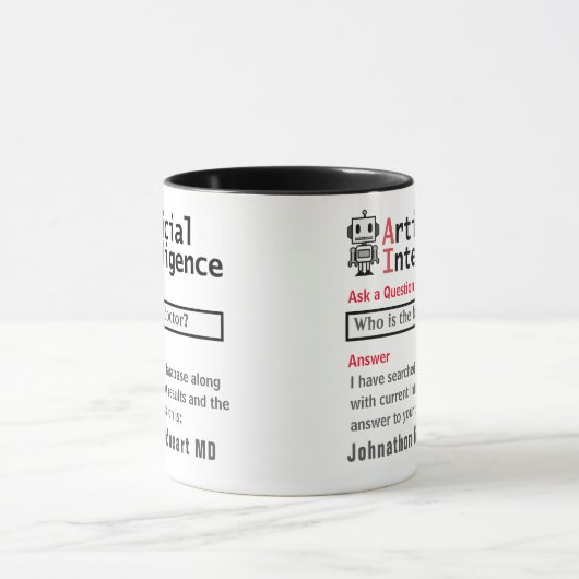 Funny Custom Best Doctor AI-Geschenk Tasse (Zentrum)