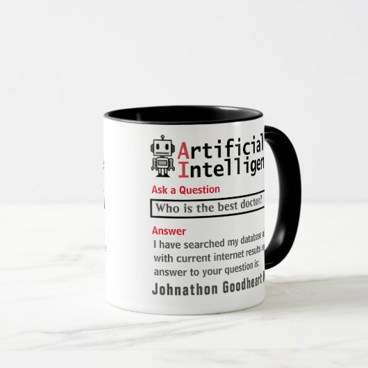 Funny Custom Best Doctor AI-Geschenk Tasse (VorderseiteRechts)