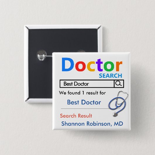 Funny Custom Best Doctor-Geschenk Button (Vorne & Hinten)