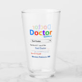Funny Custom Best Doctor Geschenk Glas (Rückseite)