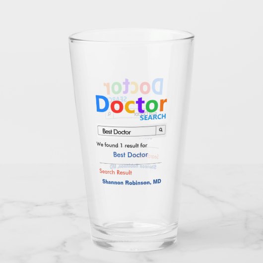 Funny Custom Best Doctor Geschenk Glas (Rückseite)