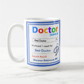 Funny Custom Best Doctor Geschenk Kaffeetasse (Links)
