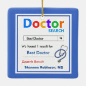 Funny Custom Best Doctor-Geschenk Keramikornament (Rückseite)
