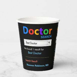 Funny Custom Best Doctor-Geschenk Pappbecher